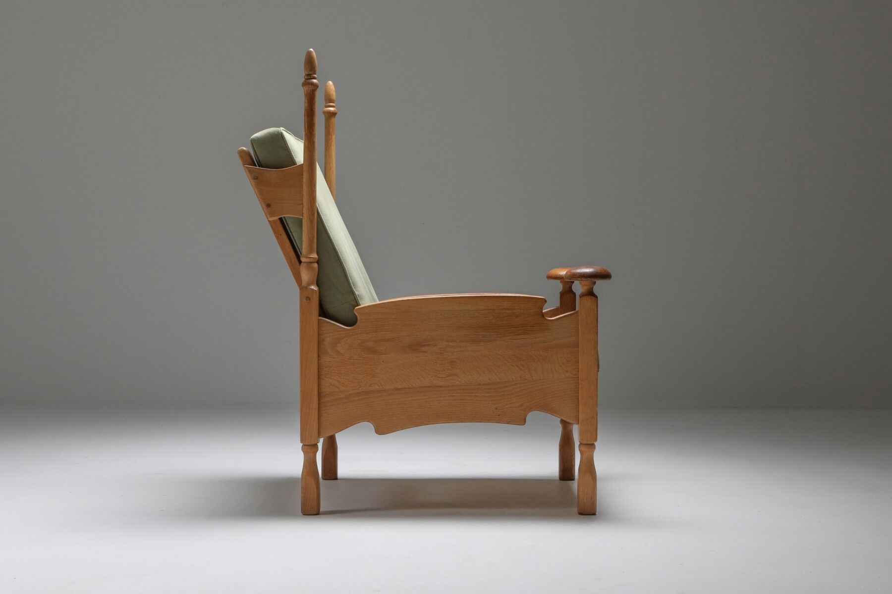 Throne long chairs in natural oak - 1950s