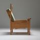 Throne long chairs in natural oak - 1950s