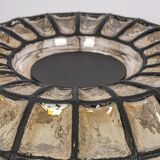 Ceiling lights in iron and clear glass by Limburg, Germany, 1960s.