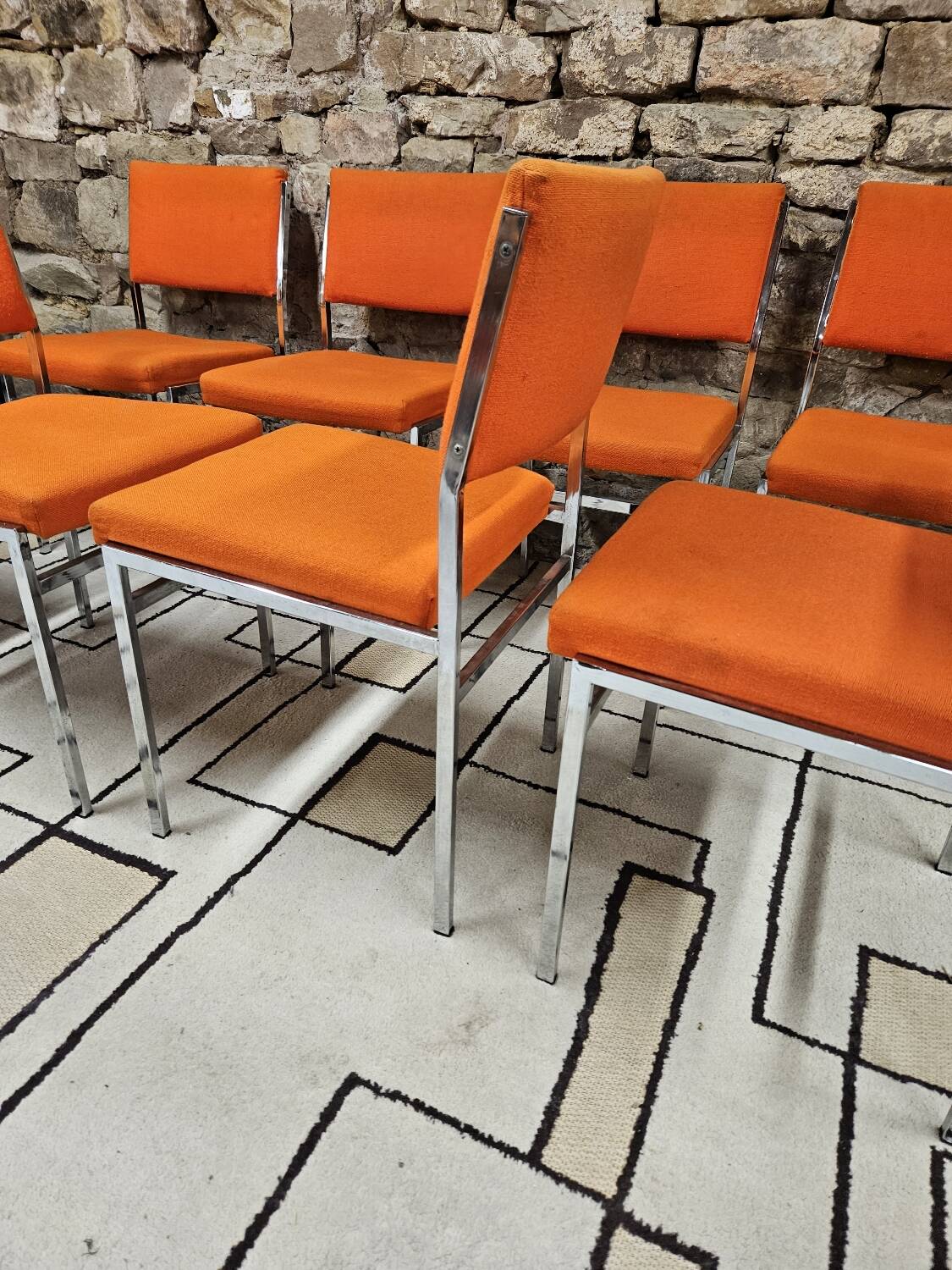 Lot de 8 chaises fauteuil 1970"