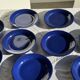 Set of 12 vintage blue ceramic plates D23