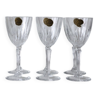 Set of 6 old white wine glasses in Arques crystal. TBE model Durand Information: 833 g.