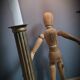 Duo brass candle holders column