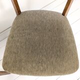 Set of 2 Vintage Chairs with Upholstered Backrest Wooden Chair Skandi Scandinavian Danish Design Stripes