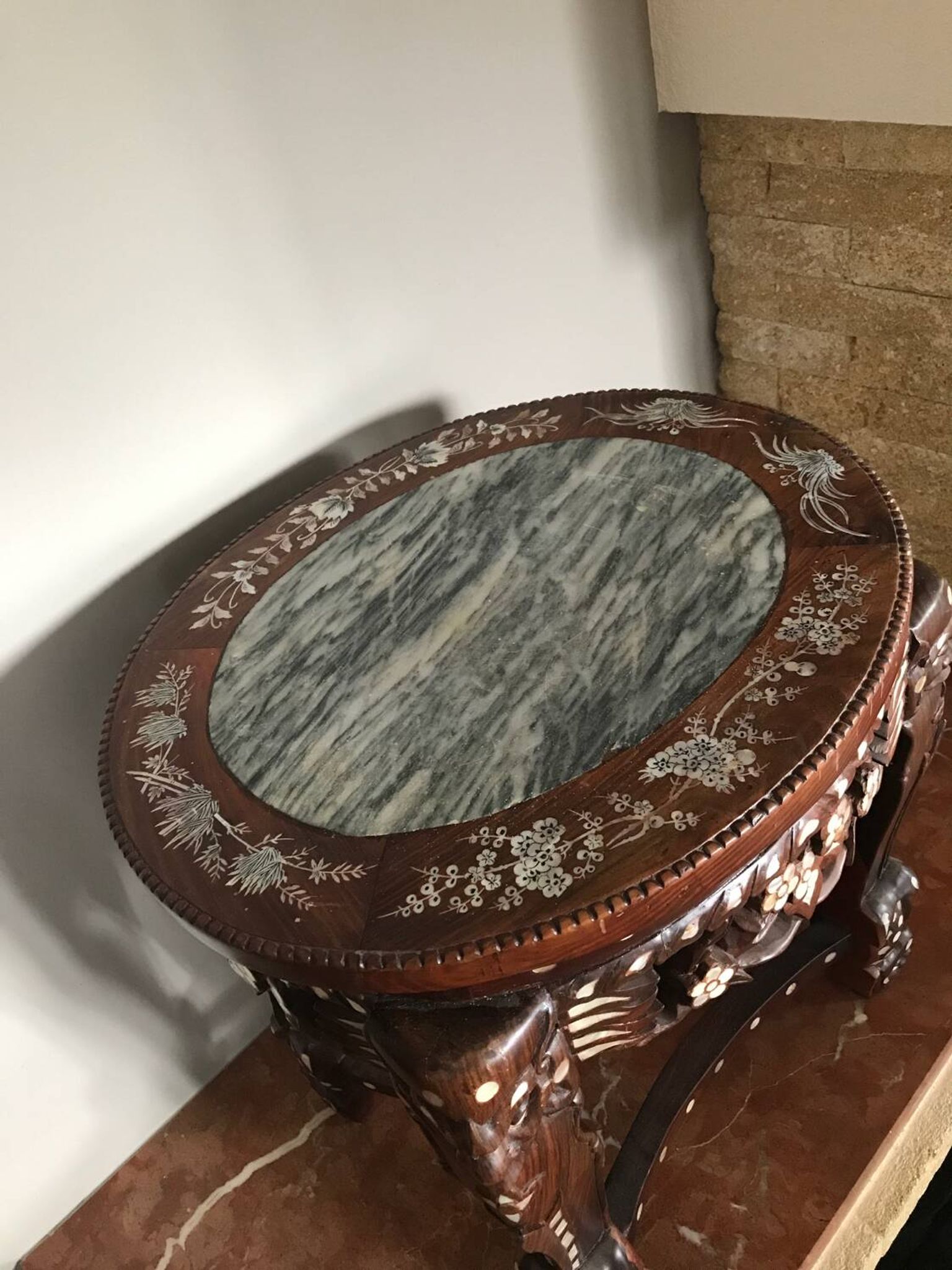 Mother-of-pearl china side table