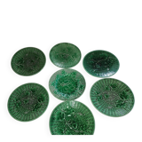 Set of dessert plates Sarreguemines – Art Nouveau earthenware, decoration