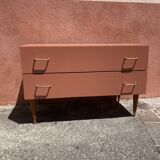 Vintage terracotta bass chest of drawers