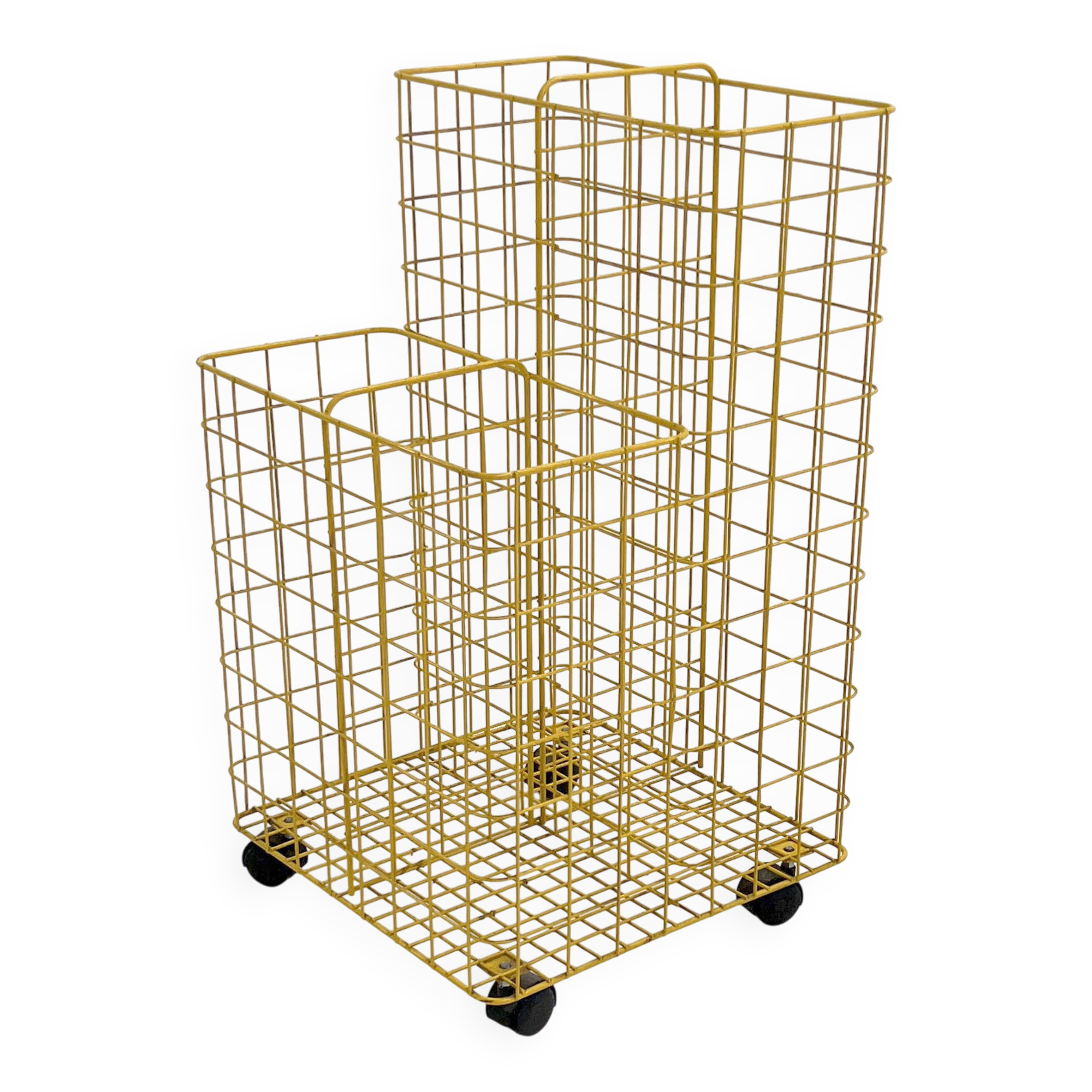 Yellow metal dessert trolley, 1980