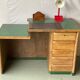 Vintage green Formica desk renovated in raw wood