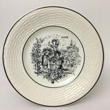 Lot de 6 assiettes à dessert représentant 6 mois de l’année. « digoin sarreguemines »