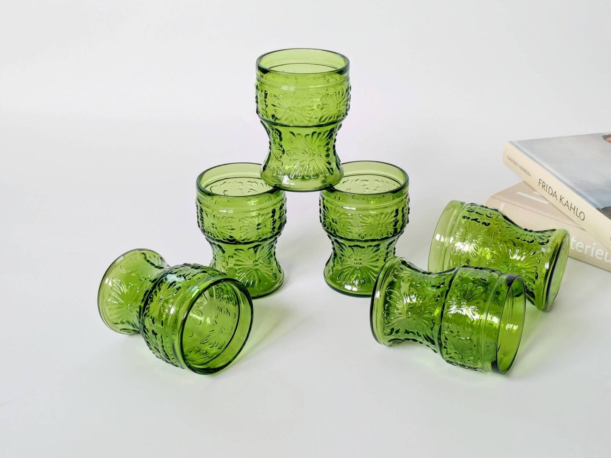 Set of 6 Bormioli tempered glass tumblers, Italy, 1970s
