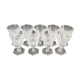 9 water glasses in crystal cut with diamond tip cristallerie de lorraine
