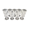 9 water glasses in crystal cut with diamond tip cristallerie de lorraine