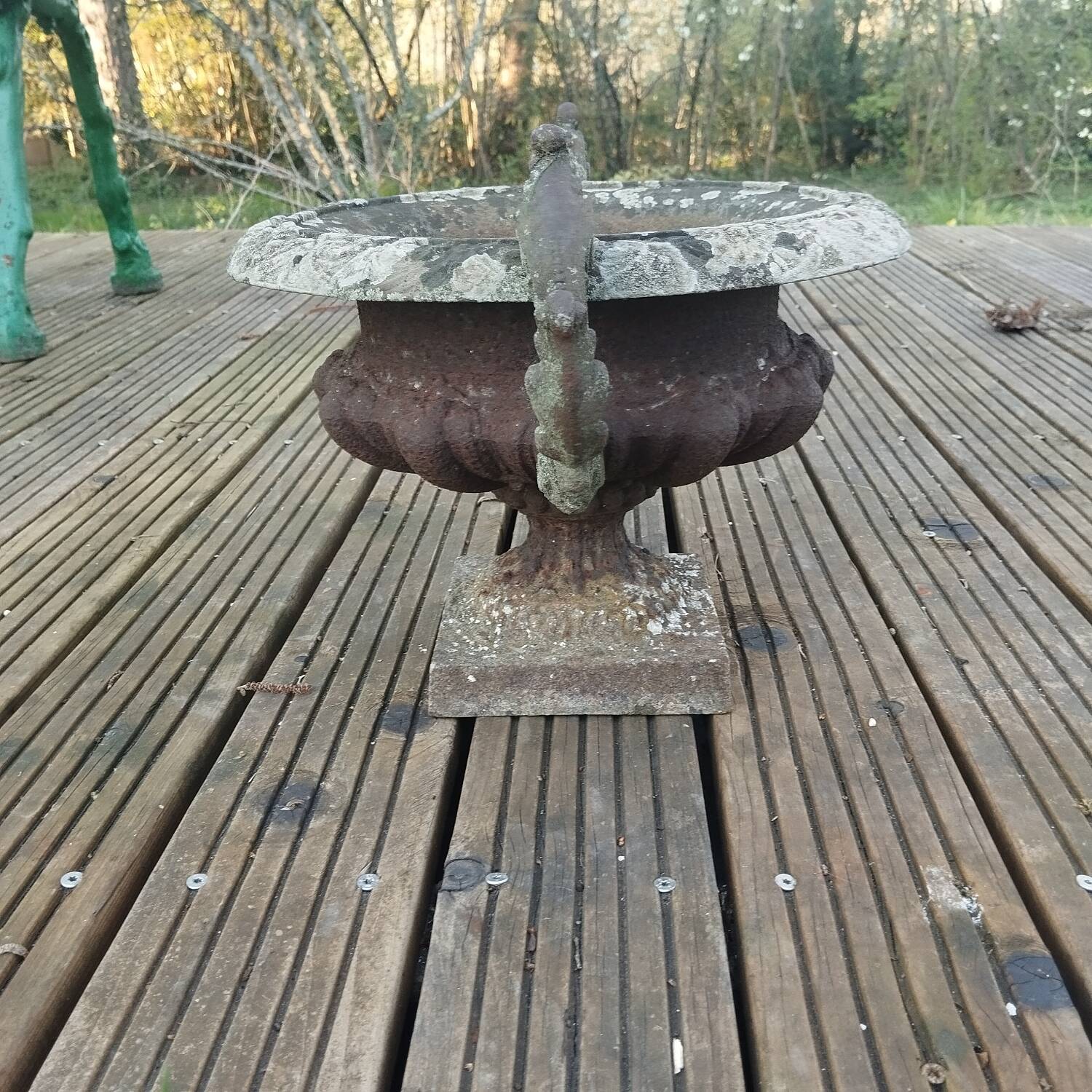 Old cast iron medicis planter vase