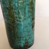 Ceramic vase in enamelled earthenies 60s