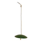 Suspension vintage indus style ferme loft ancien abat jour vert et blanc