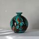 Vintage Czech multicoloured blown glass ball vase