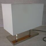 Modern lamp in chrome metal and rectangular lampshade by Casadisagne