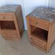 Pair of Art Deco bedside tables in solid oak