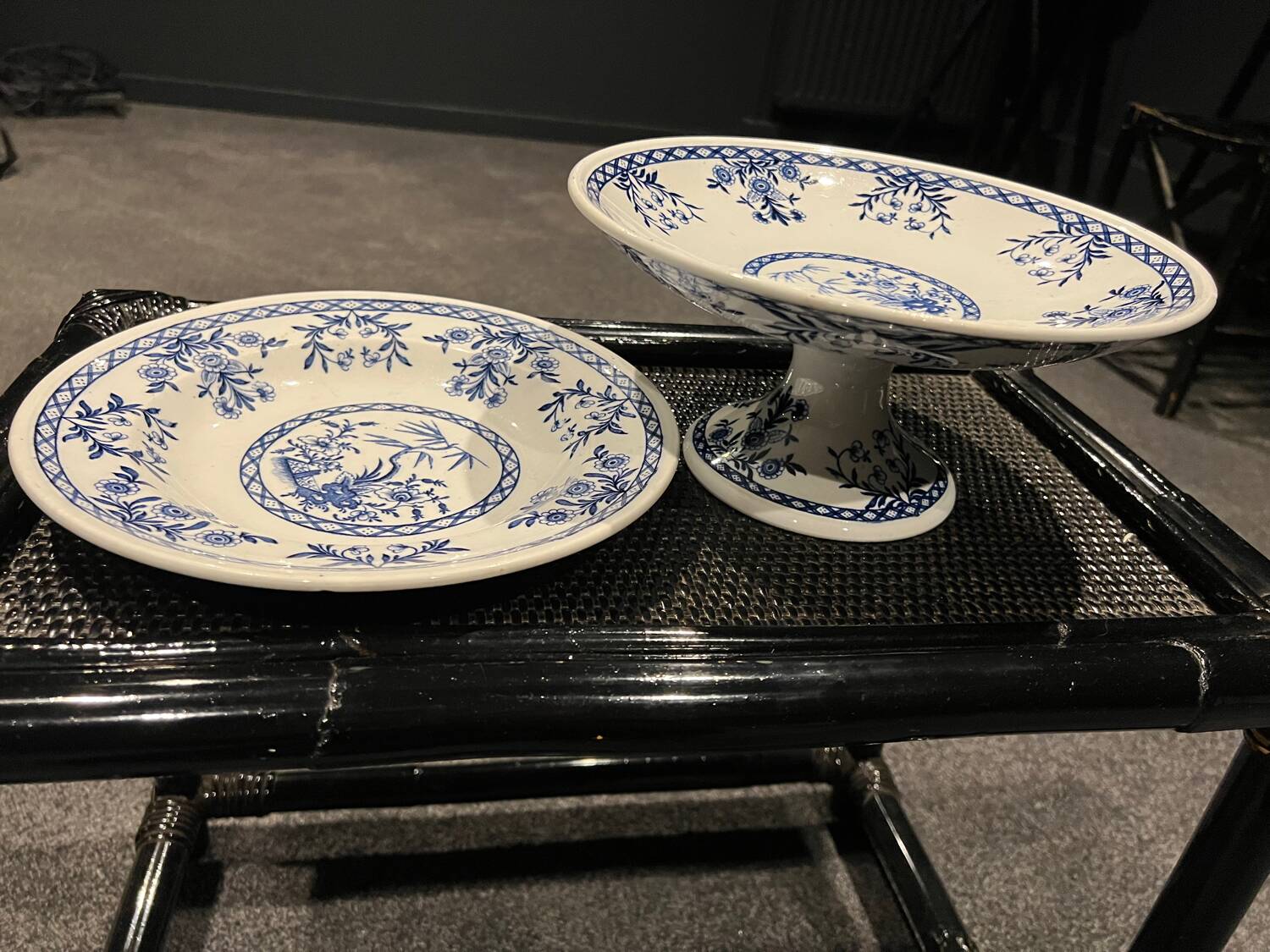 Luneville plate and compote dish