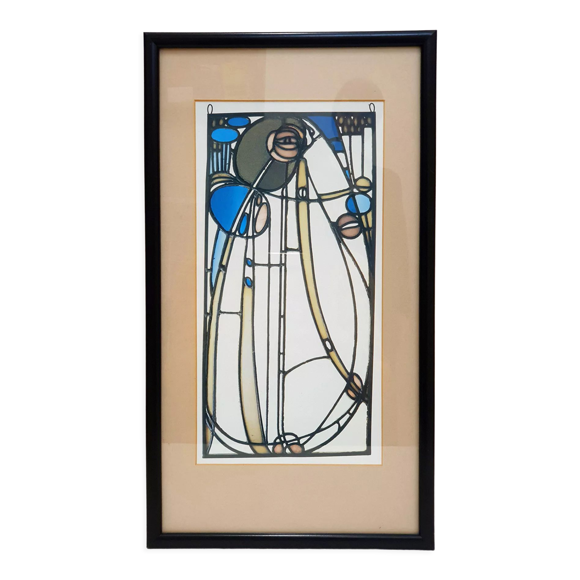 Illustration of a stained glass window by Mackintosh