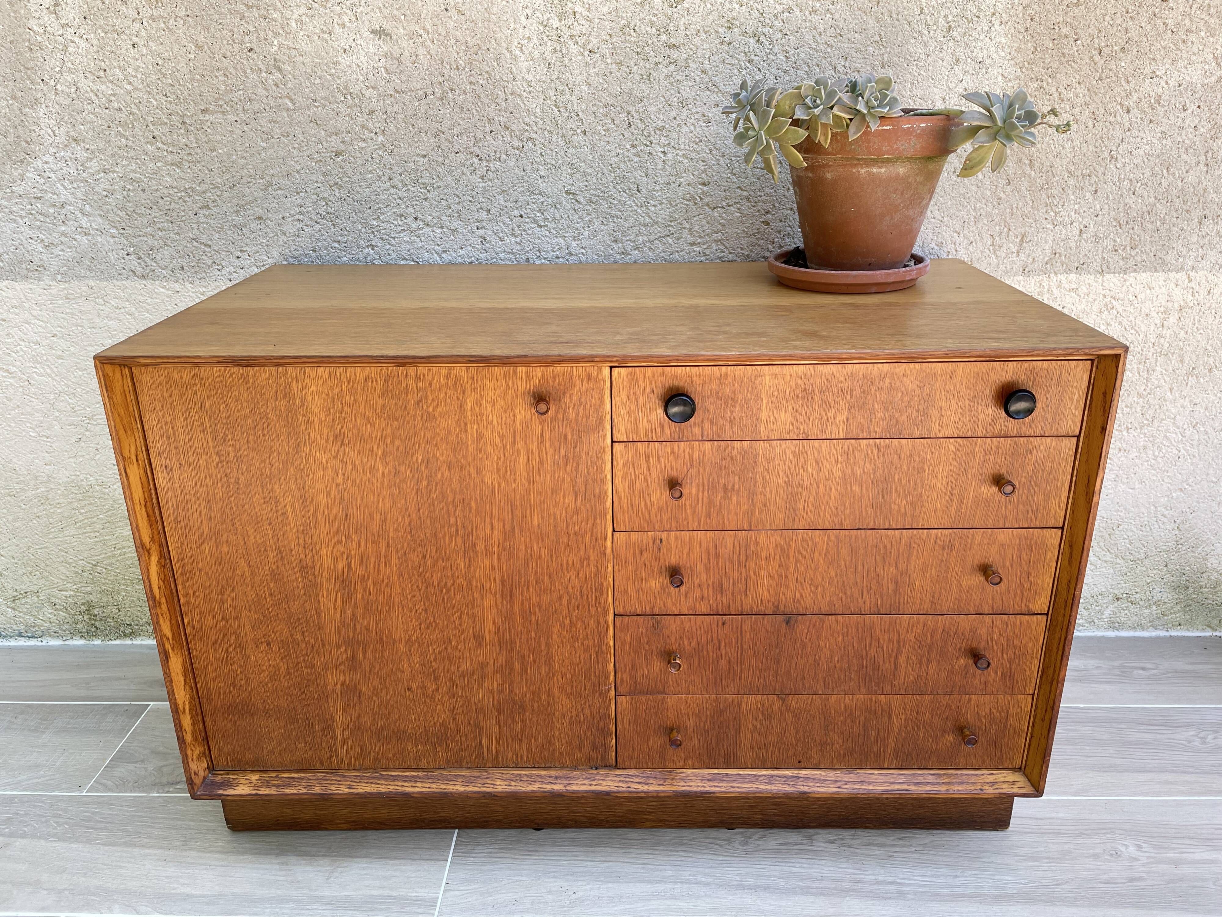 Scandinavian sideboard with 5 vintage drawers