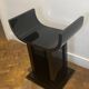 Gueridon or side table in black lacquer with curved lines, attributed to Roméo.