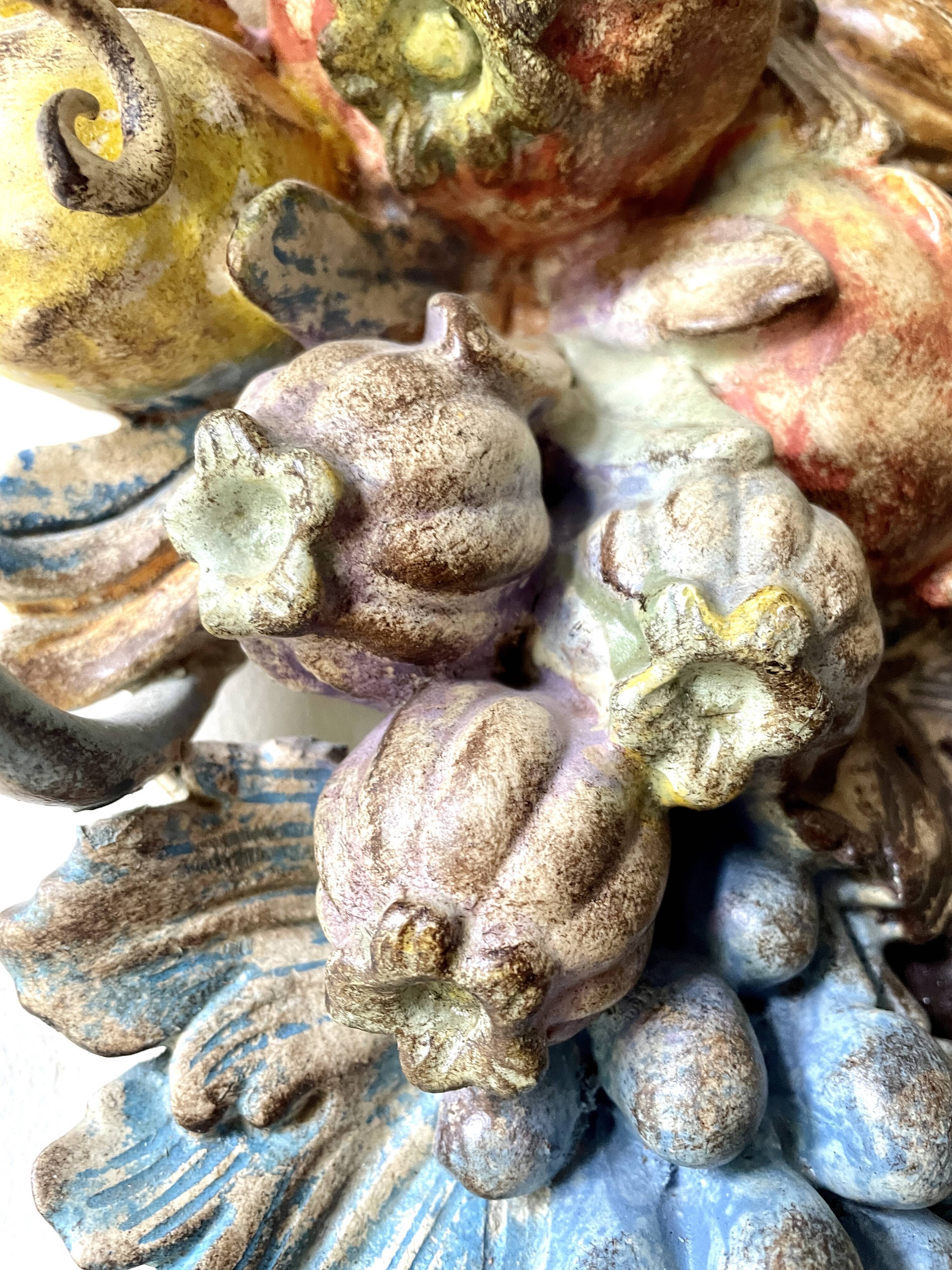 Pair of wooden wall lights, Italy 1950s