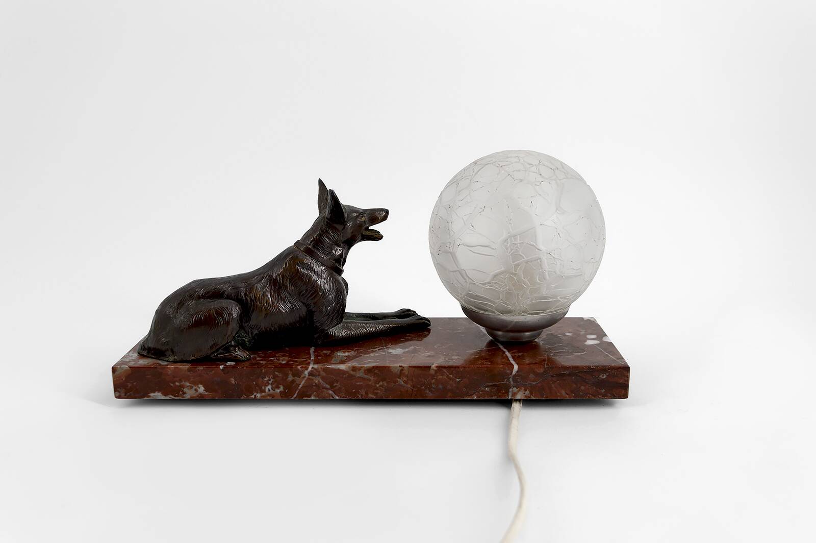 Art Deco Sculptural Night Light – German Shepherd, circa 1930