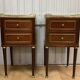 Pair of Louis XVI style bedside tables in mahogany