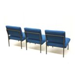 Vintage blue 3-seater sofa/set of 3 armchairs from the 1970s