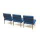 Vintage blue 3-seater sofa/set of 3 armchairs from the 1970s