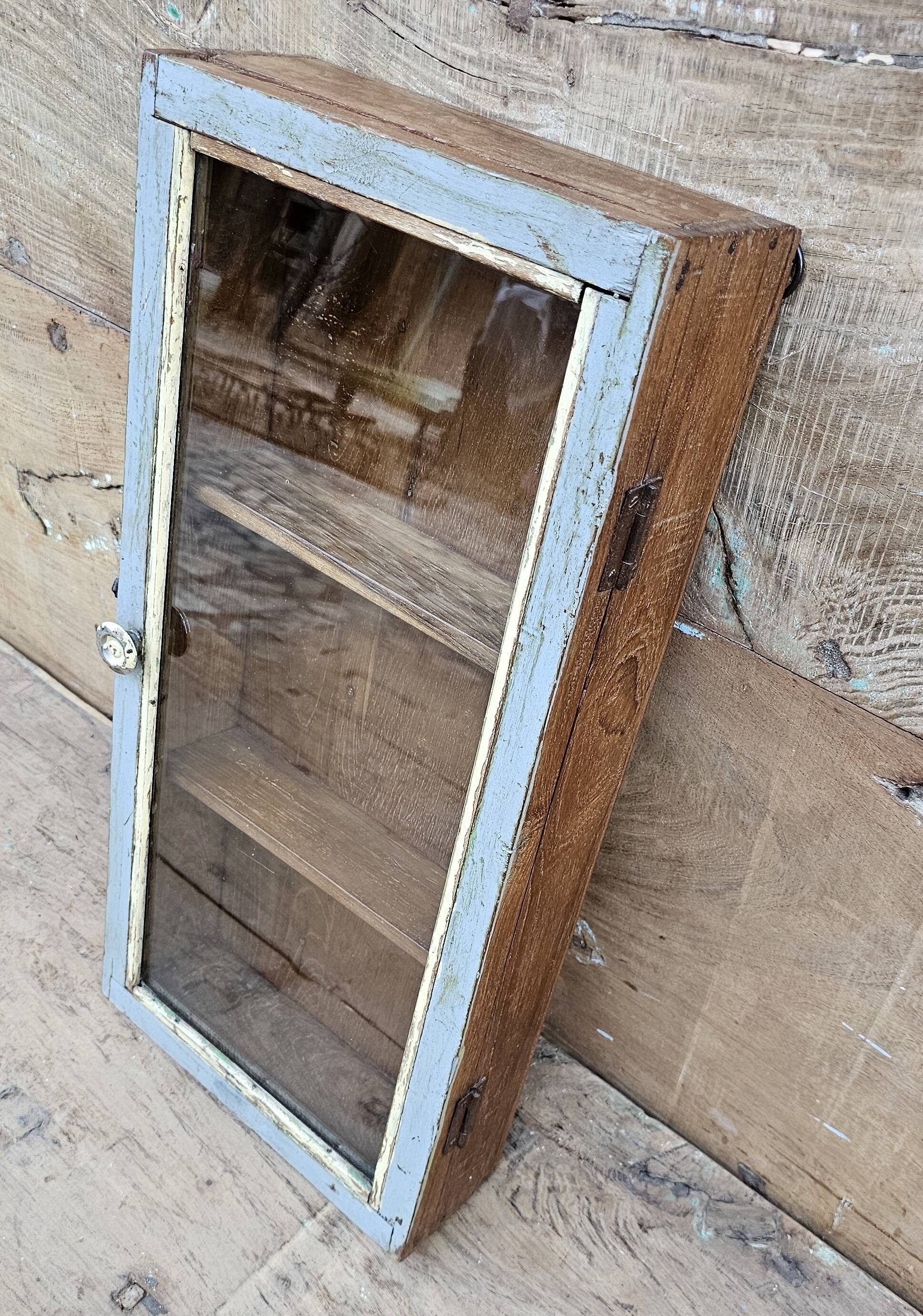 Old Burmese teak wall display case