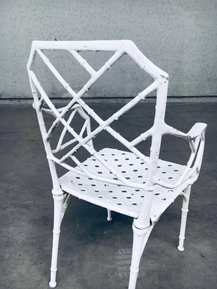 Calcutta Outdoor Armchair in Faux Bamboo by Hall Bradley for Brown Jordan, 1960s, Set of 4