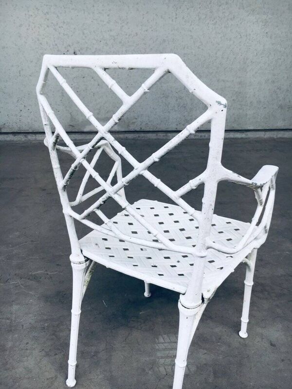 Calcutta Outdoor Armchair in Faux Bamboo by Hall Bradley for Brown Jordan, 1960s, Set of 4