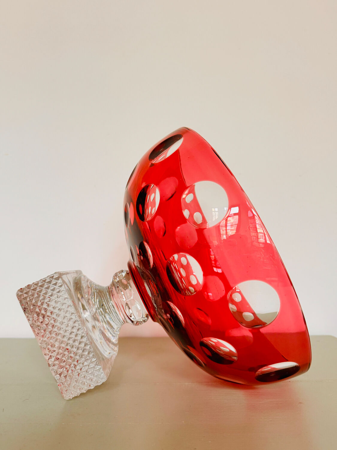 Large crystal bowl on a pedestal from Paris