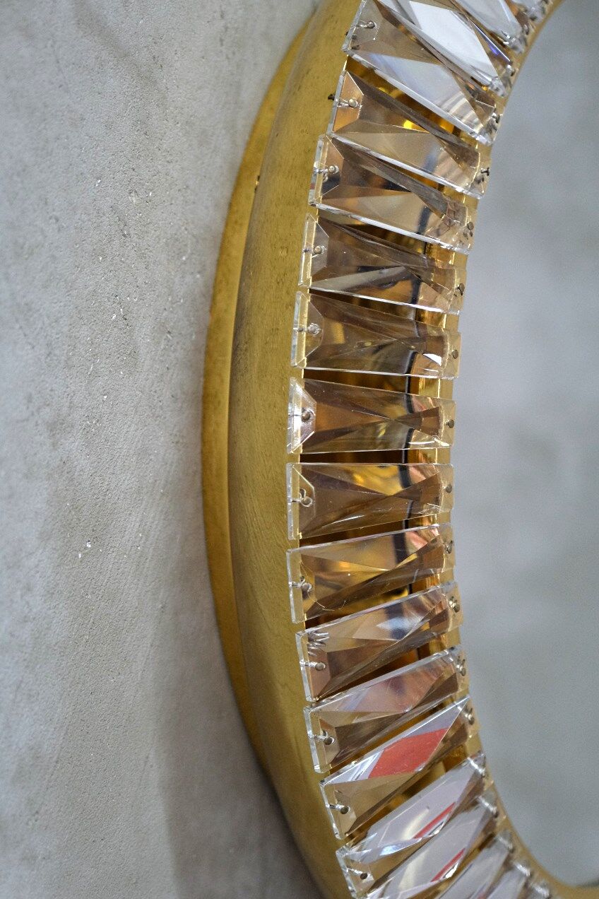 Gilded Mirror with Bakalowits Crystals from Palwa, 1960