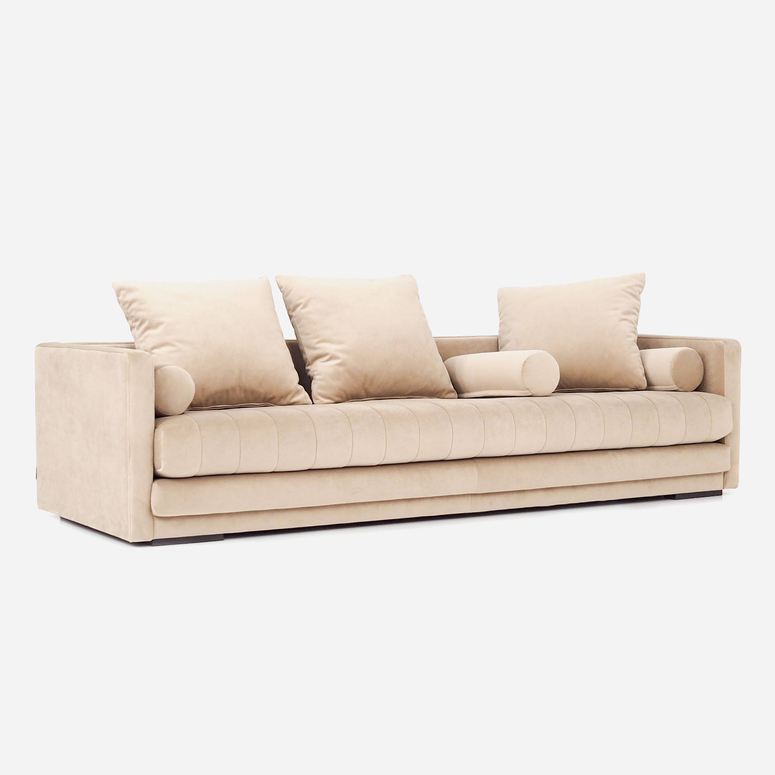 Sofa KOPENHAGA beige velour, Scandinavian design