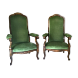 Set of 2 Voltaire armchairs 60s