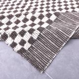 9x10 Checkered Brown White Moroccan Rug, 268x298Cm