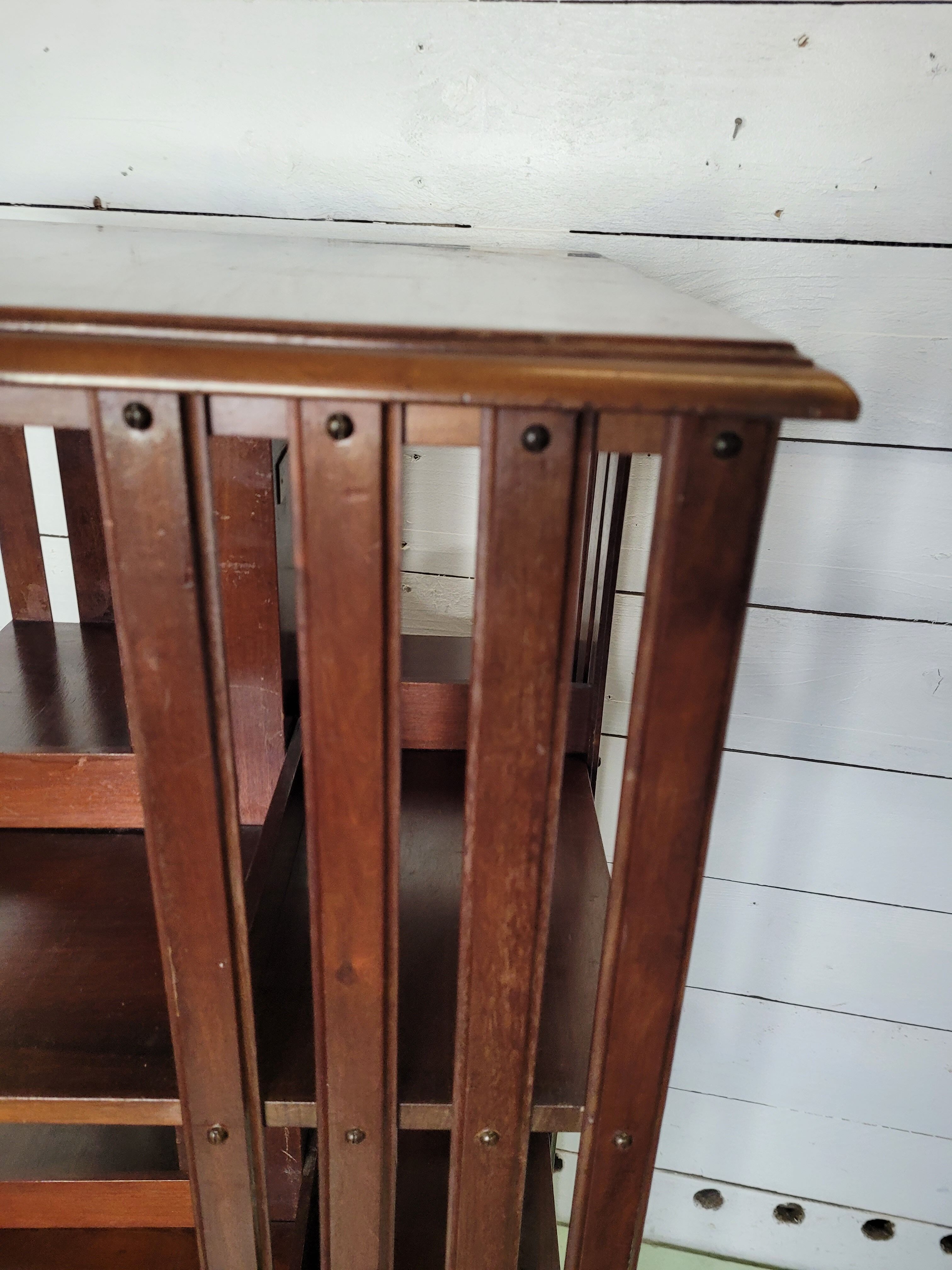 Mahogany revolving bookcase