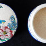 Bonbonnière, ceramic enamels from LONGWY with décor referenced by Maurice CHEVALLIER, model AUBADE!