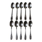 Set of 10 silver-plated soup spoons, 'REX' goldsmith's work