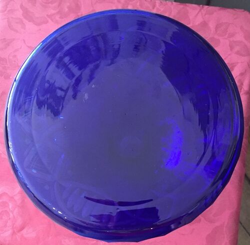 Carafe a decanter in blue and transparent bohemian glass