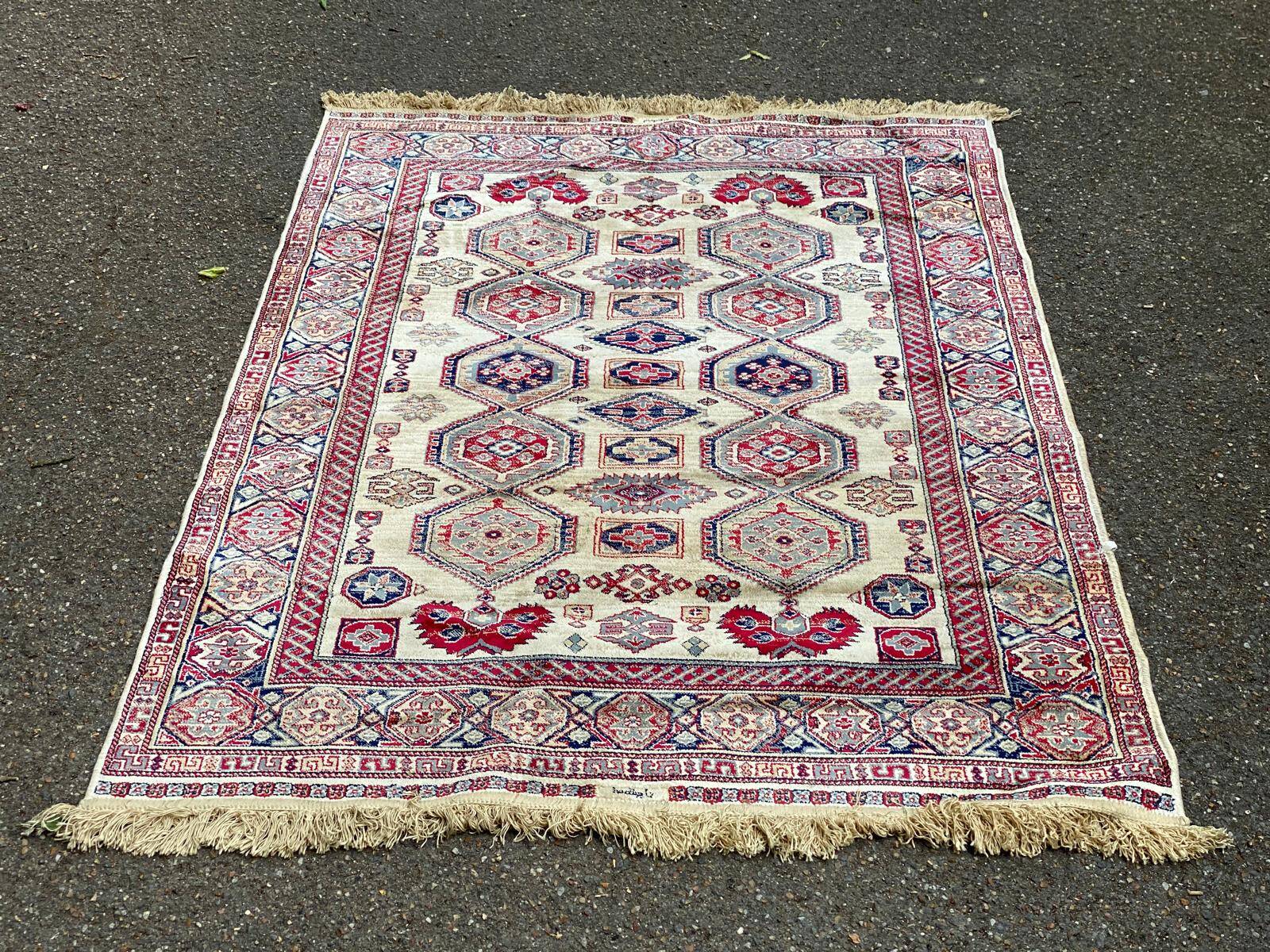 Persian braided rug Istanbul collection 120x170 burgundy ivory