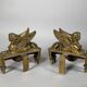 Paire De Chenets Aux Sphinges d'époque Directoire XVIIIème Siècle Attribué