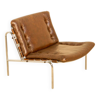 "SZ07" brown leather armchair by Martin Visser for Spectrum 60's