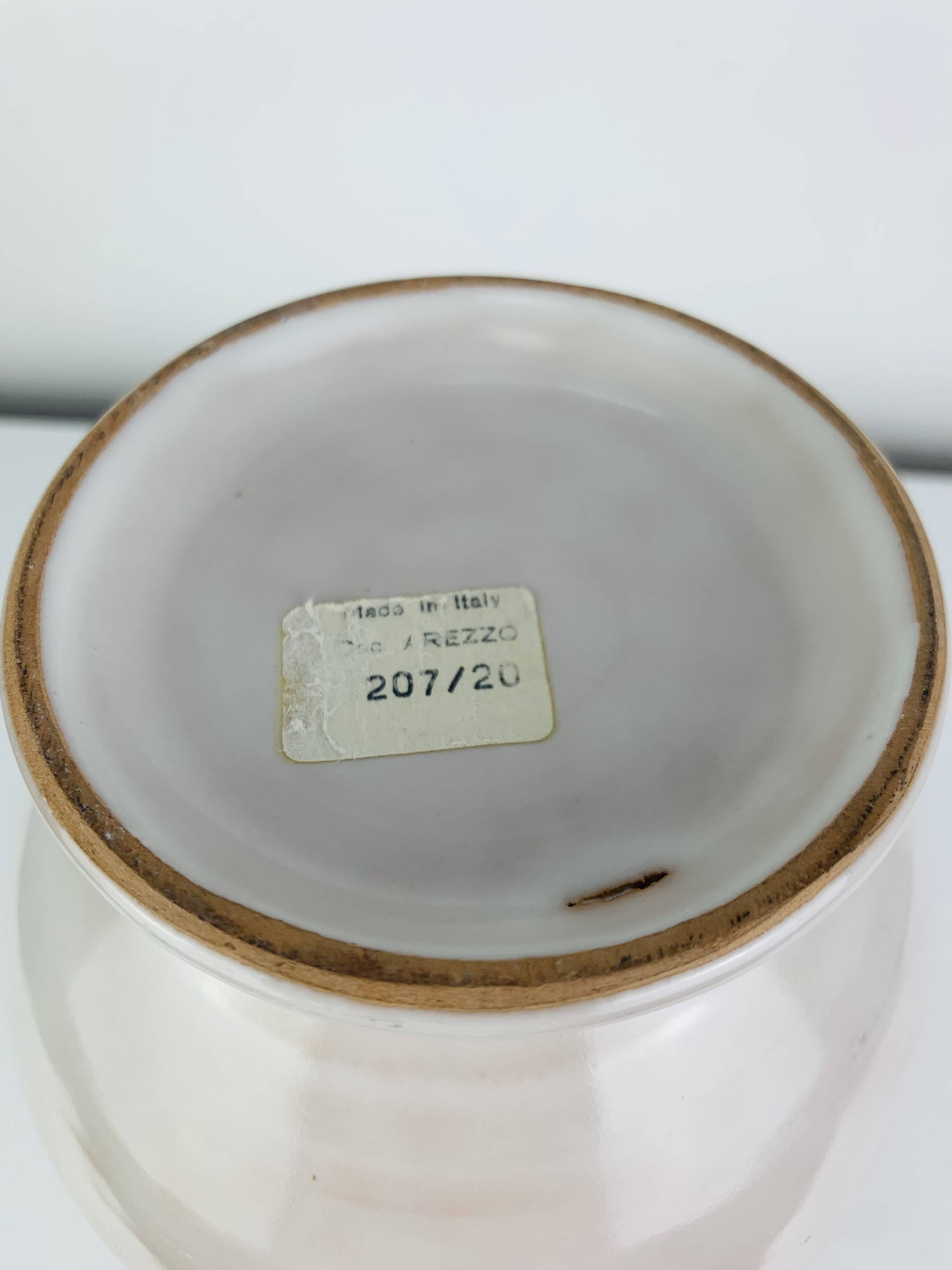 Vase céramique à anses "Arezzo Italy", vintage