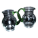 Set of 2 small blown glass wine pitchers - vintage green Alsatian balloon pitcher