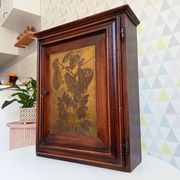 Armoire de toilette ancienne en bois et laiton années 40/50